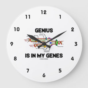 Genius Is In My Genes DNA Replication Humour Large Clock