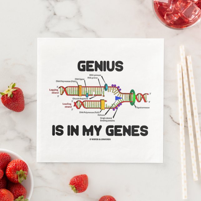 Genius Is In My Genes DNA Replication Napkin (Insitu)