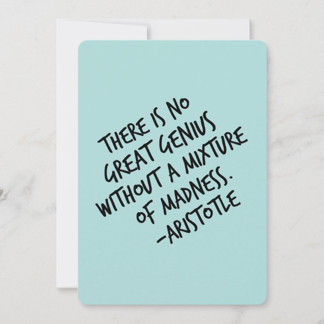 Genius Mixture of Madness Aristotle Inspirational (Front)