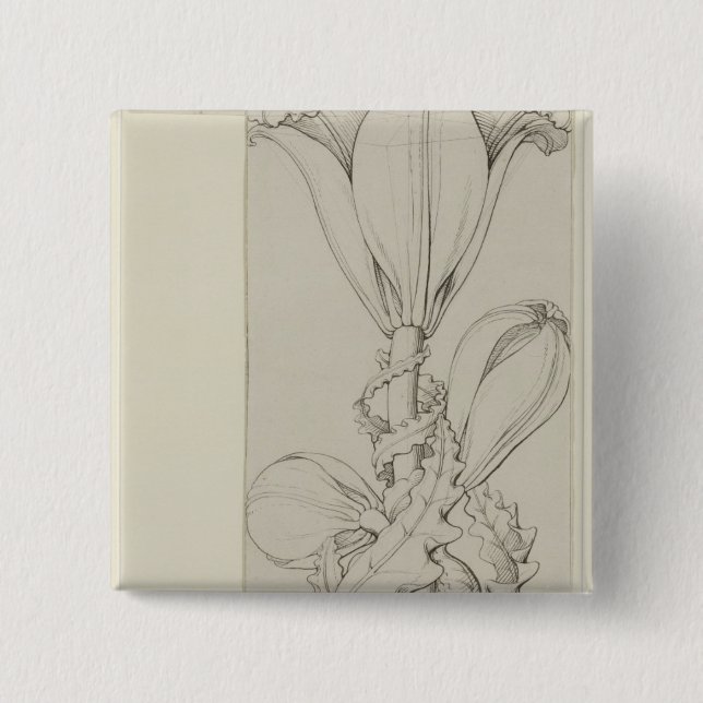 Genius of the Lily, 1809 2 Inch Square Button (Front)