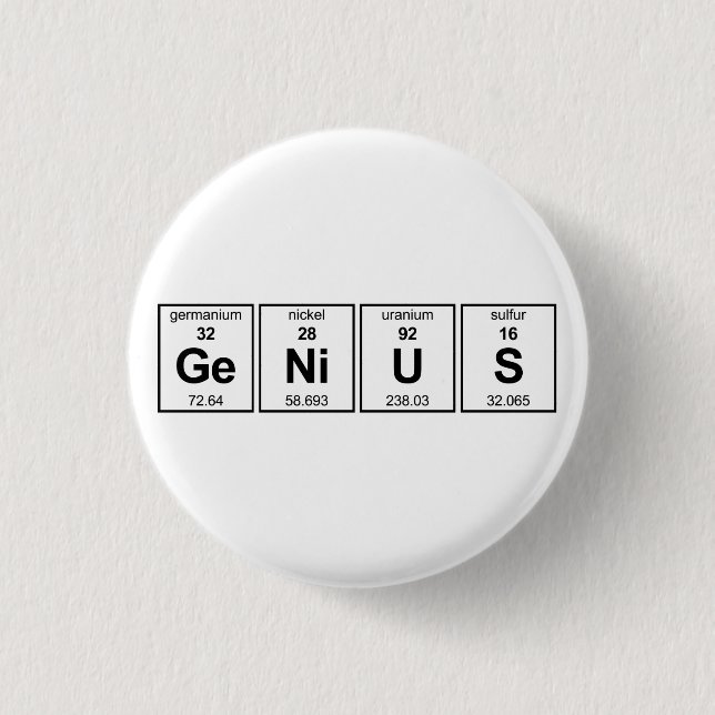 GeNiUS Periodic Table 1 Inch Round Button (Front)