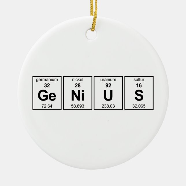 GeNiUS Periodic Table Ceramic Ornament (Front)