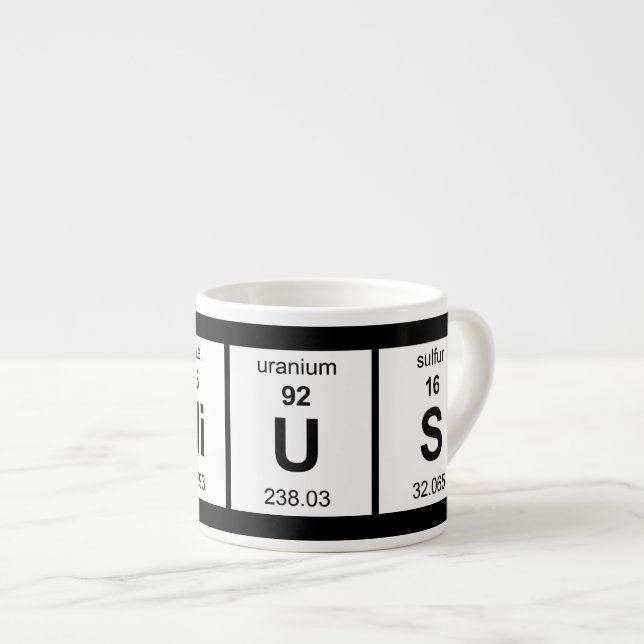 GeNiUS Periodic Table Espresso Cup (Front Right)