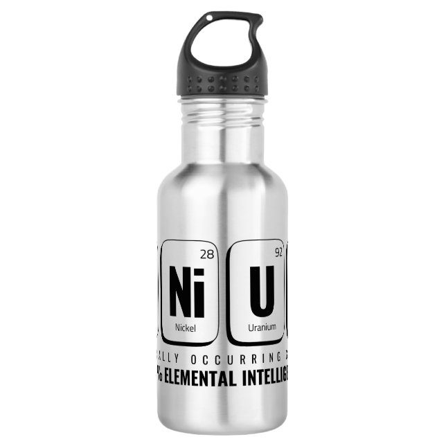 GENiUS Periodic Table - Funny Science Design 532 Ml Water Bottle (Front)