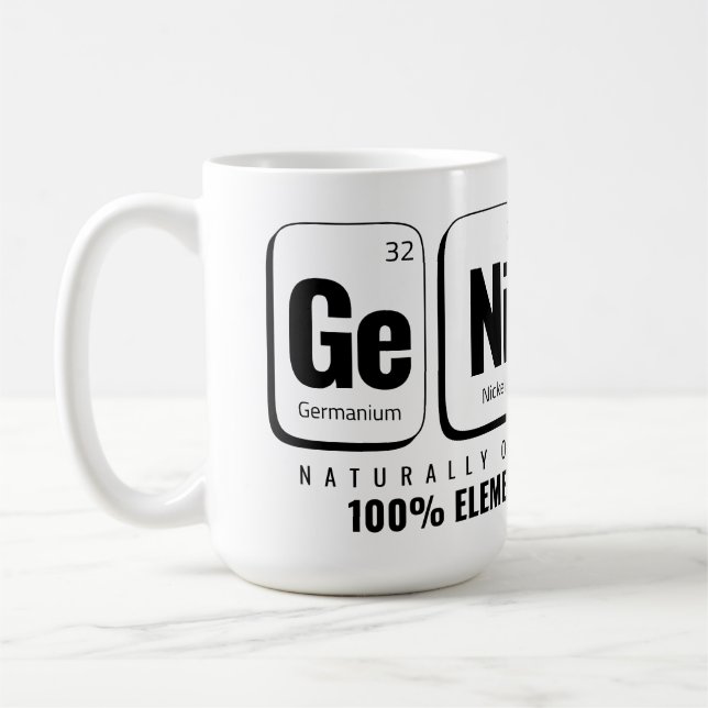 GENiUS Periodic Table - Funny Science Design Coffee Mug (Left)