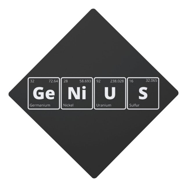 Genius - Periodic Table Graduation Cap Topper (Front)