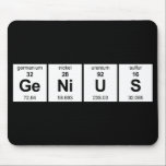 GeNiUS Periodic Table Mouse Pad<br><div class="desc">GeNiUS written with elements of the Periodic Table.
Customizable Background. Choose the background colour you want by clicking Customize button - Background.</div>