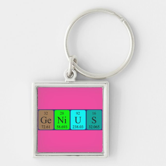 Genius periodic table name keyring (Front)