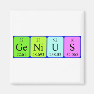 Genius periodic table name magnet