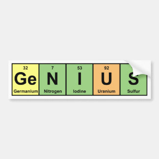 Genius - Periodic Table of Elements Products Bumper Sticker