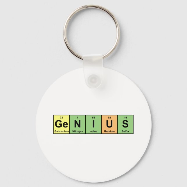 Genius - Periodic Table of Elements Products Keychain (Front)