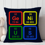 Genius Periodic Table Of Elements Science Decor Throw Pillow<br><div class="desc">Beautiful modern decorative accent throw pillow. Perfect for the couch or the bed. Cute home decor for any room. Choose your own shape: square,  rectangle,  lumbar or round.</div>