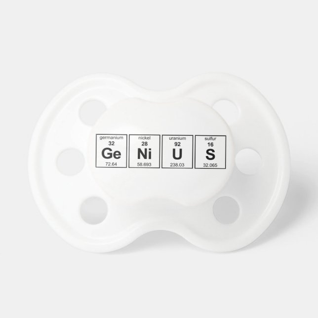 GeNiUS Periodic Table Pacifier (Front)
