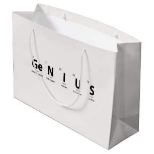 'Genius' Periodic Table - Sophisticated Pearl Whit Large Gift Bag
