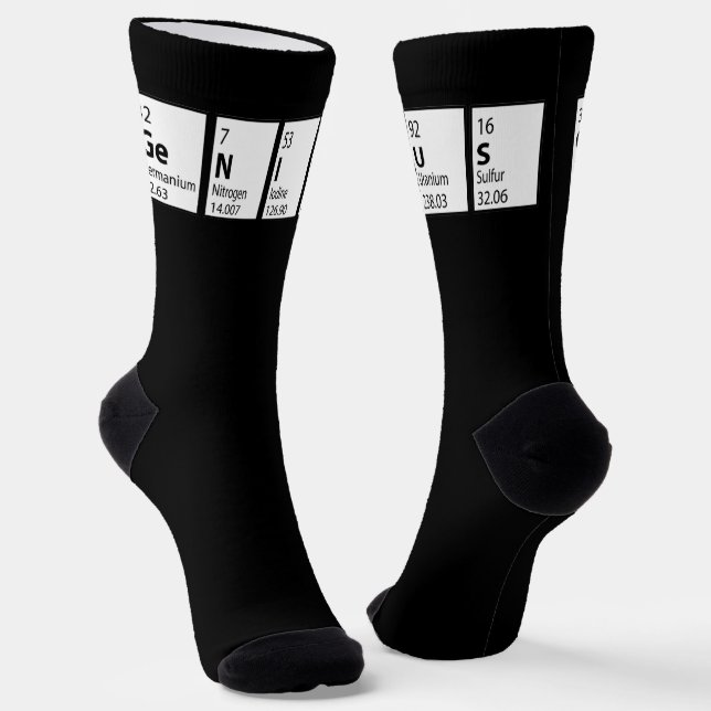 Genius Science Nerd Socks (Angled)