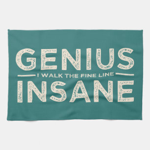 GENIUS VS INSANE custom hand towel