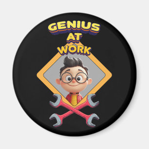 genius work funny geek repair computer animation c magnet