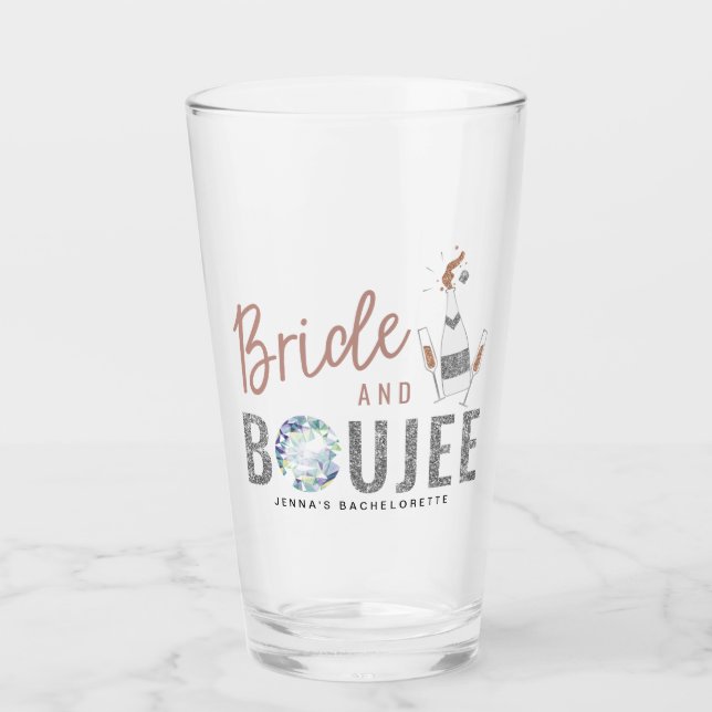 GENNA | Bride and Boujee Rose Gold Bachelorette Glass (Front)