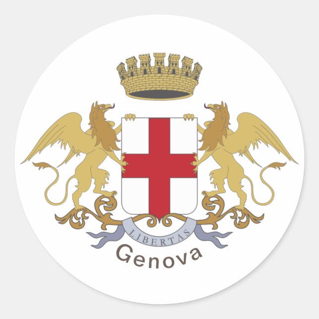 Genoa coat of arms classic round sticker (Front)