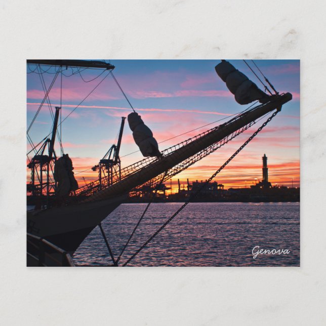 Genoa port postcard (Front)