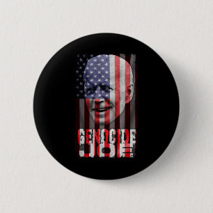 Genocide Joe Biden Anti Biden American Flag Vampir 2 Inch Round Button