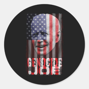 Genocide Joe Biden Anti Biden American Flag Vampir Classic Round Sticker