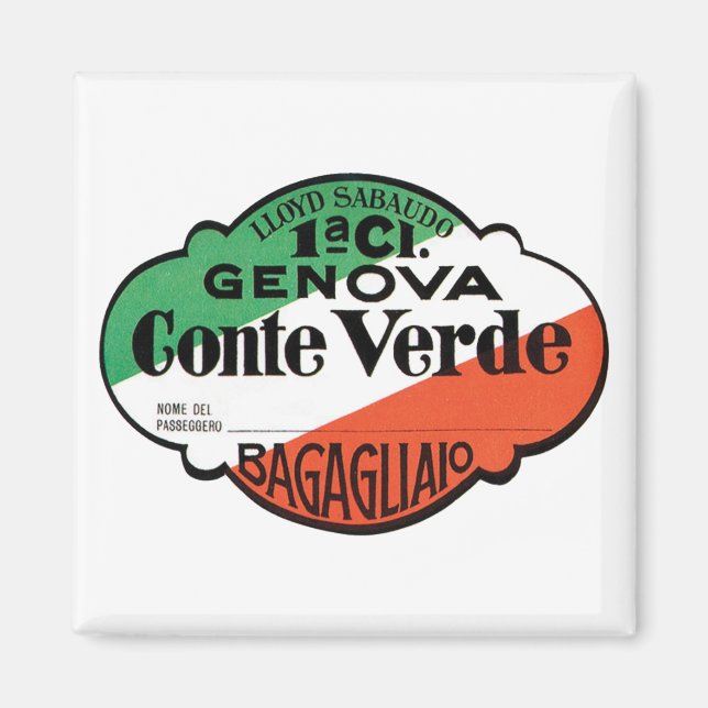 Genova Conte Verde Luggage Label Magnet (Front)