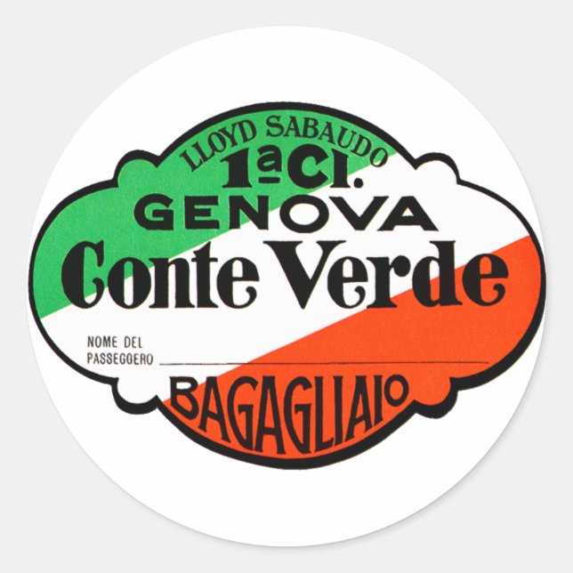 GenovaConteVerde Classic Round Sticker (Front)