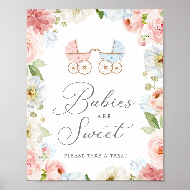Genre Reveal Baby are Sweet Sign Poster (Devant)