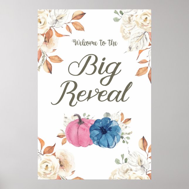 Genre Reveal Blush rose et Affiche de bienvenue de (Devant)