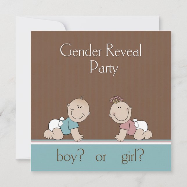 Genre Reveal Party Babies Invitation (Dos)