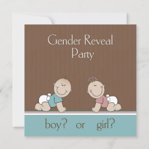 Genre Reveal Party Babies Invitation