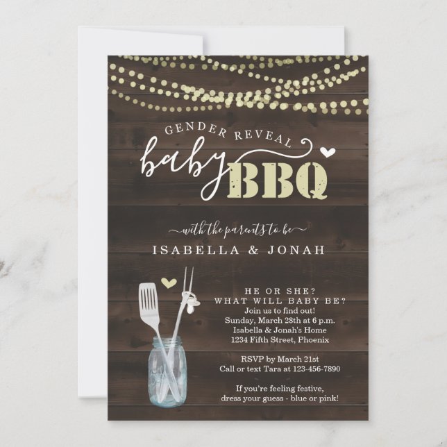 Genre Révéler BBQ Invitation BBQ Bébé Q Barbeque (Devant)