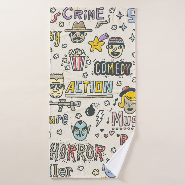 Genres de film. Spectacles TV, série Funny Doodle  (Serviette de bain)