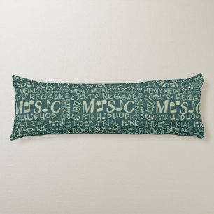 Genres de musique Word Collage corps coussin