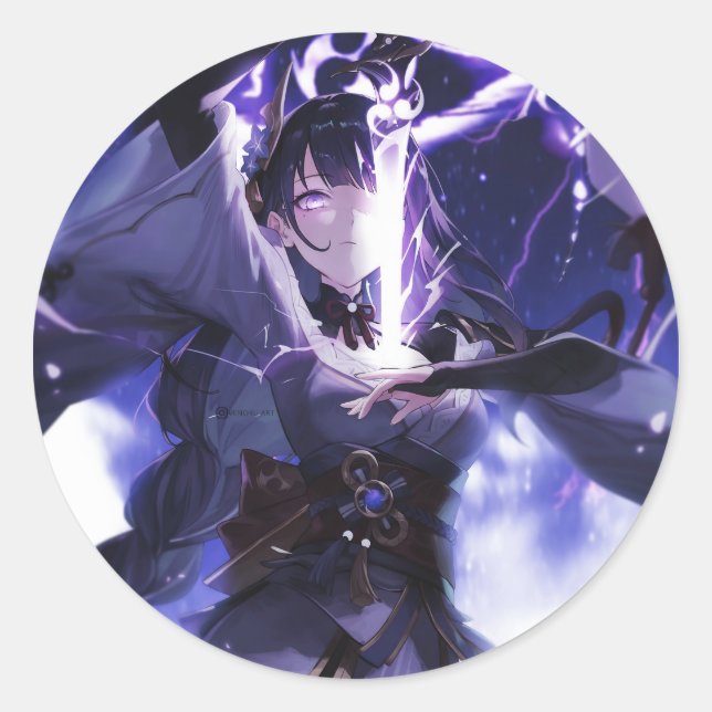 Genshin impact Baal #1 Classic Round Sticker (Front)