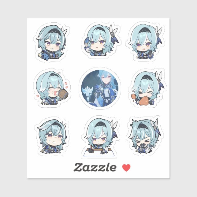 Genshin Impact Chibi Eula Stickers (Sheet)
