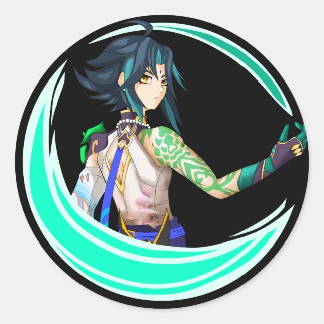 Genshin Impact Xiao Classic Round Sticker (Front)