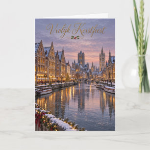 Gent Graslei Winter Vrolijk Kerstfeest Holiday Card