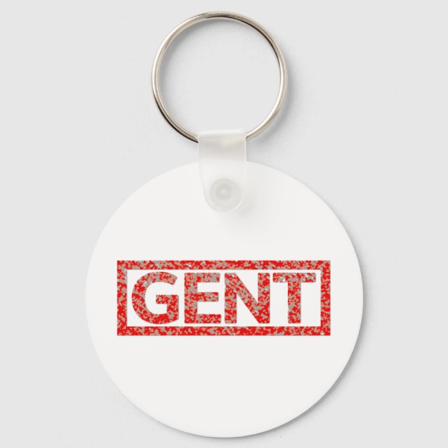 Gent Stamp Keychain (Front)