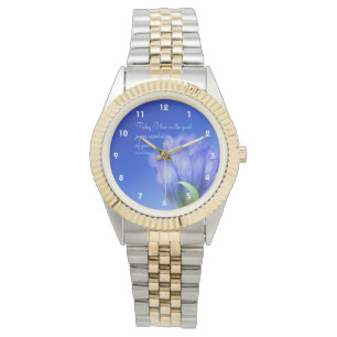 Gentian Flower Life Attitude Inspirational Quote Watch