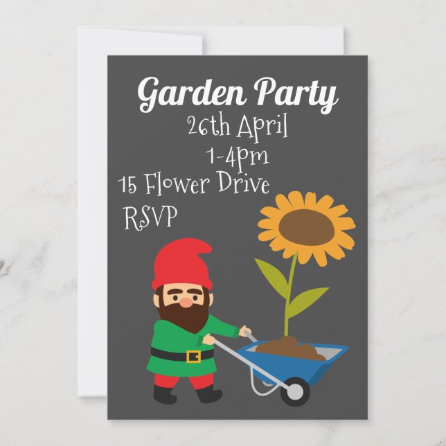 Gentillesjardin gnome Jardin fonction Invitation (Devant)
