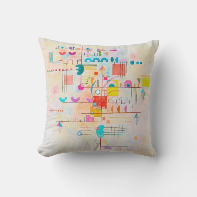Gentle Accent, Wassily Kandinsky Throw Pillow (Front)