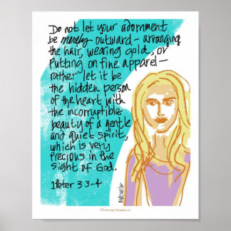 Gentle and Quiet Spirit - Christian Scripture Post Poster