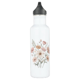 Gentle Anemone Bouquet Watercolor Softness 710 Ml Water Bottle