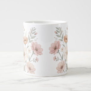 Gentle Anemone Bouquet Watercolor Softness Large Coffee Mug