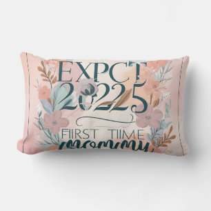 Gentle Beginnings: Mom Est. 2025 Illustrated Lumbar Pillow