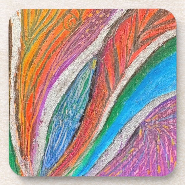 Gentle Bloom Coaster – Textured Floral Pattern (Front)