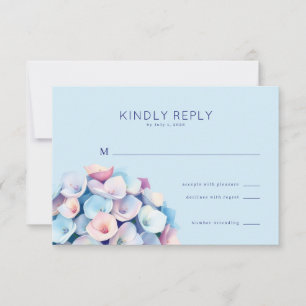 Gentle Blue Floral RSVP Card