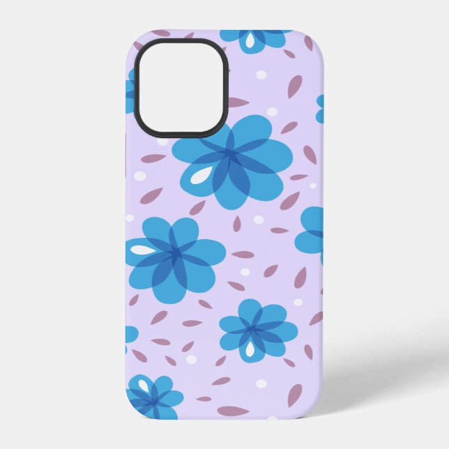 Gentle Blue Flowers Pattern iPhone Case (Back)